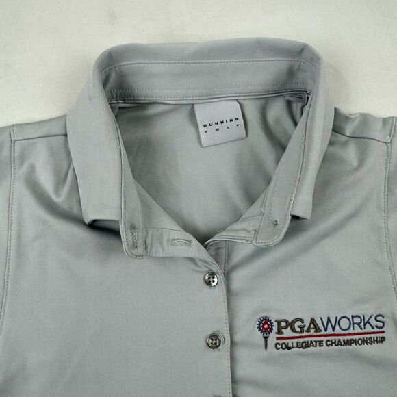 DUNNING GOLF Gray Sleeveless Polo Shirt Tank PGA Works Collegiate Championship S - Picture 3 of 10